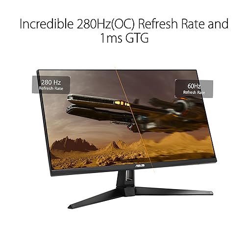 ASUS TUF Gaming 27” 1080P HDR Monitor (VG279QM1A) - Full HD (1920 x 1080), 280Hz, 1ms, Fast IPS, Extreme Low Motion Blur Sync, Freesync Premium, G-SYNC Compatible, Speakers, Variable Overdrive