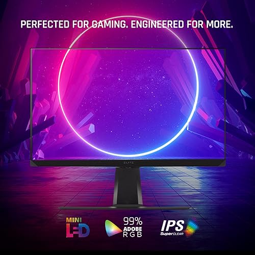 ViewSonic Elite XG321UG 32 Inch 4K IPS 144Hz Gaming Monitor with G-Sync, Mini LED, Nvidia Reflex, HDR1400, Advanced Ergonomics, HDMI and DP for Esports , Black 32-Inch 144Hz 4K G-Sync Monitor