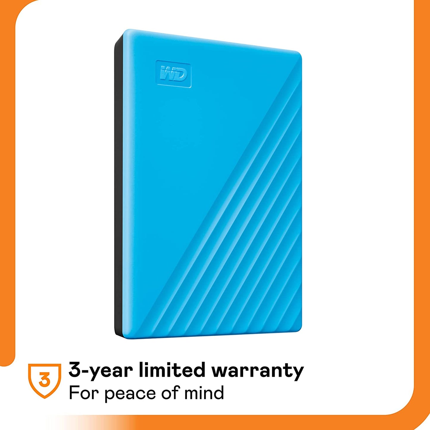Western digital WD 1TB My Passport Portable External Hard Drive HDD, USB 3.0, USB 2.0 Compatible, Blue - WDBYVG0010BBL-WESN Blue 1TB PC Hard Drive