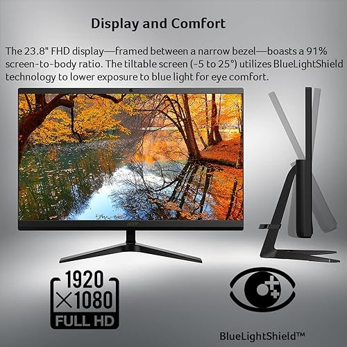 Acer Aspire C24-1700-UA91 AIO Desktop | 23.8 Full HD IPS Display | 12th Gen Intel Core i3-1215U | Intel UHD Graphics | 8GB DDR4 | 512GB NVMe M.2 SSD | Intel Wireless Wi-Fi 6 | Windows 11 Home,Black 8GB RAM / 512GB SSD Windows 11 Home