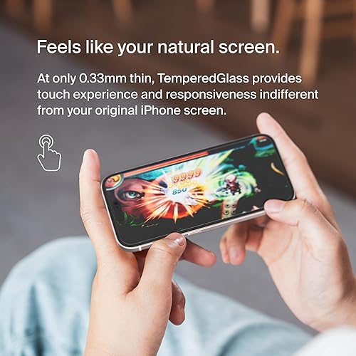 Belkin ScreenForce TemperedGlass Treated Screen Protector for iPhone 15 Pro - Slim & Scratch-Resistant - Includes Easy Align Tray for Bubble Free Application