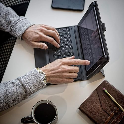 ZAGG 7 Color Backlit Case and Bluetooth Keyboard for 2017 Apple iPad Pro 10.5" and 2019 iPad Air 10.5" - Black, ID9RMK-BB0