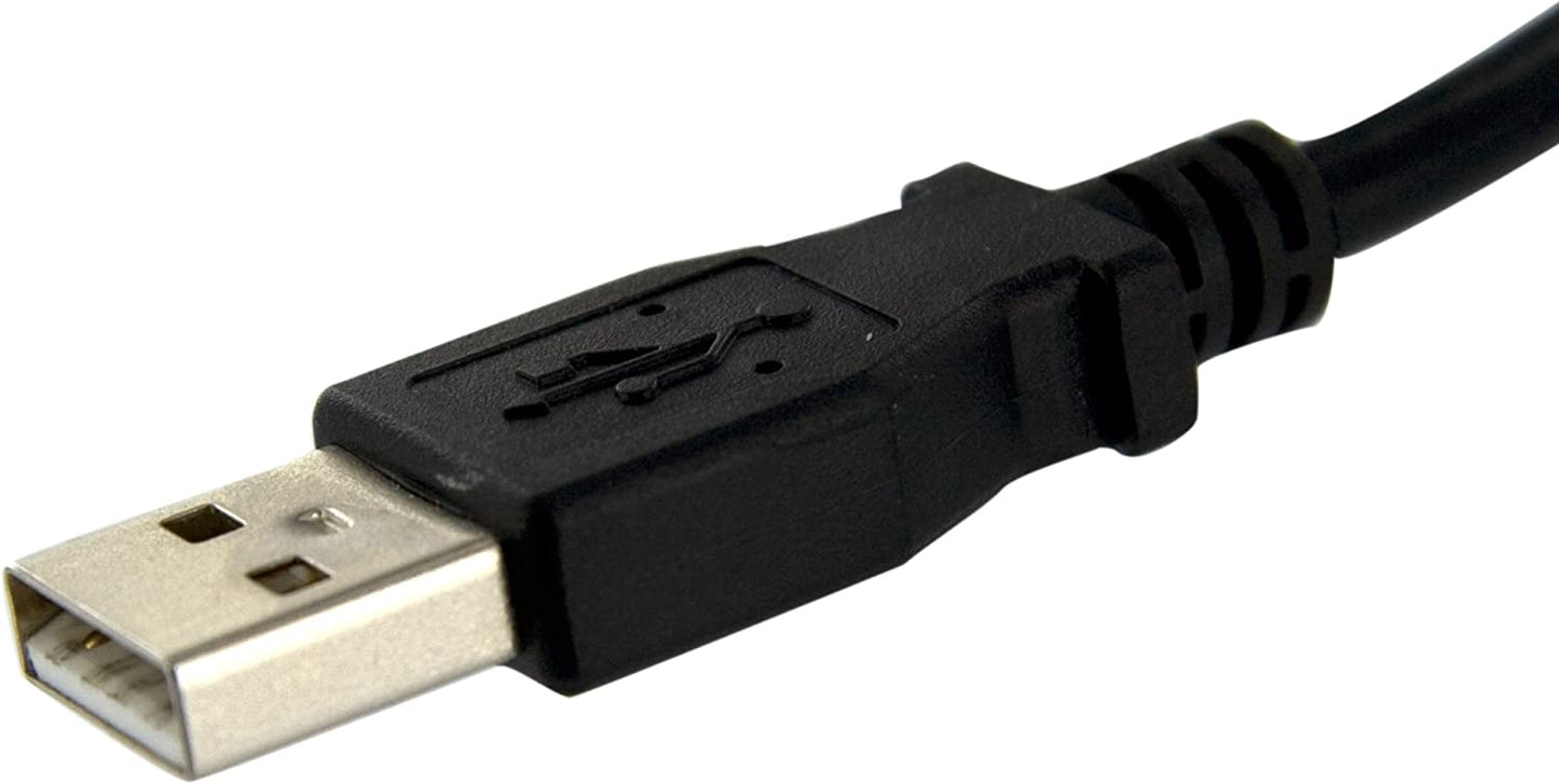 StarTech.com 1 ft Panel Mount USB Cable A to A - F/M - USB extension cable - USB (M) to USB (F) - USB 2.0 - 1 ft - molded, thumbscrews - black - USBPNLAFAM1