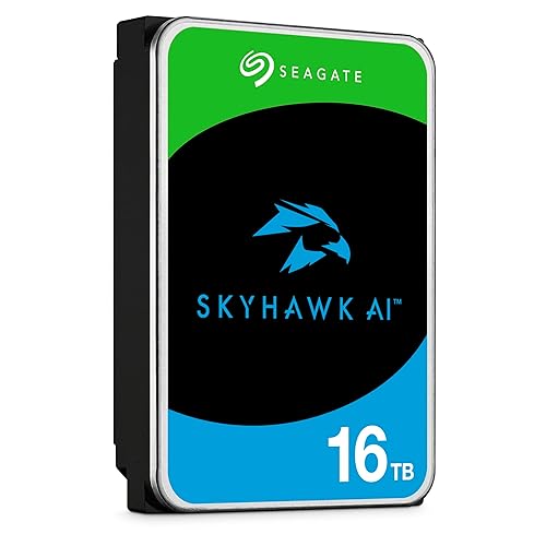 Seagate Skyhawk AI 16TB Video Internal Hard Drive HDD – 3.5 Inch SATA 6Gb/s 512MB Cache for DVR NVR Security Camera System with Drive Health Management and in-House Rescue Services (ST16000VE004)