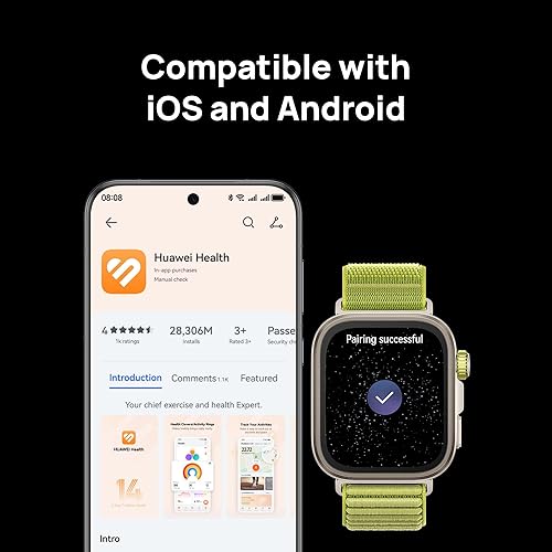 HUAWEI Watch FIT4 Pro Smart Watch, 1.82" Sapphire Screen & Titanium Alloy Bezel, GPS for Outdoor Enthusiasts, Emotional Wellbeing Assistant, up to 10-Day Battery Life, iOS & Android Compatible, Blue Blue FIT 4 Pro