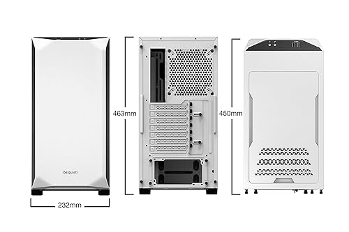 be quiet! BGW35 Pure Base 500 Window White, ATX, midi Tower Computer case, Tempered Glass Window, Two preinstalled Fans White BGW35