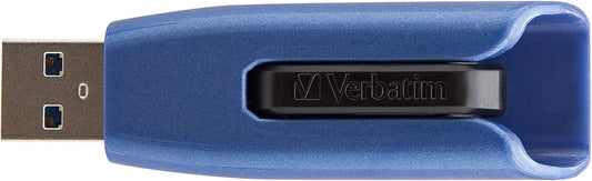 Verbatim 256GB USB 3.0 Store 'n' Go V3 Max Flash Drive - Cap-Less & PC / Mac Compatible - Blue 256 GB