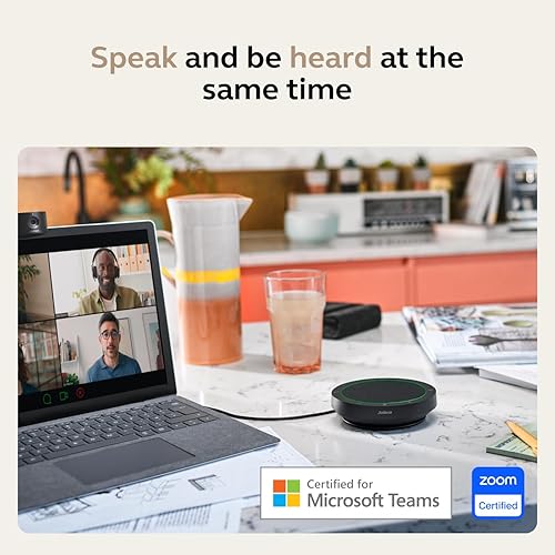 Jabra Speak2 75 SE (Second Edition) Wireless Bluetooth Speakerphone - 4 Noise-Cancelling Mics, 65mm Speakers - New Linking Feature - USB-C Dongle - Certified for Microsoft Teams - Dark Grey