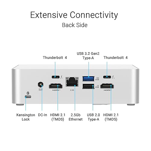 ASUS NUC 15 Pro+ Barebones Mini PC with Intel Series 2 Core Ultra 9 285H, up to 96GB DDR5 RAM, Dual Storage, Thunderbolt™ 4, Wi-Fi 7 & Bluetooth 5.4, Toolless Silver Aluminum Chassis, with VESA Mount