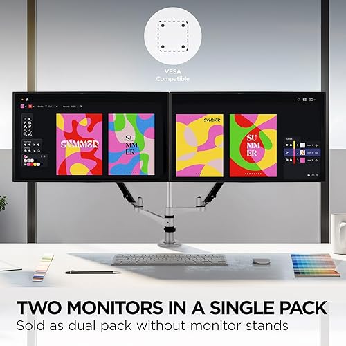 ViewSonic VP2468A_H2 24-Inch Dual Pack Head-Only IPS 1080p Monitor with Advanced Ergonomics, 100% sRGB REC 709, 14-bit 3D LUT, Eye Care, and 65W USB C, Daisy Chain