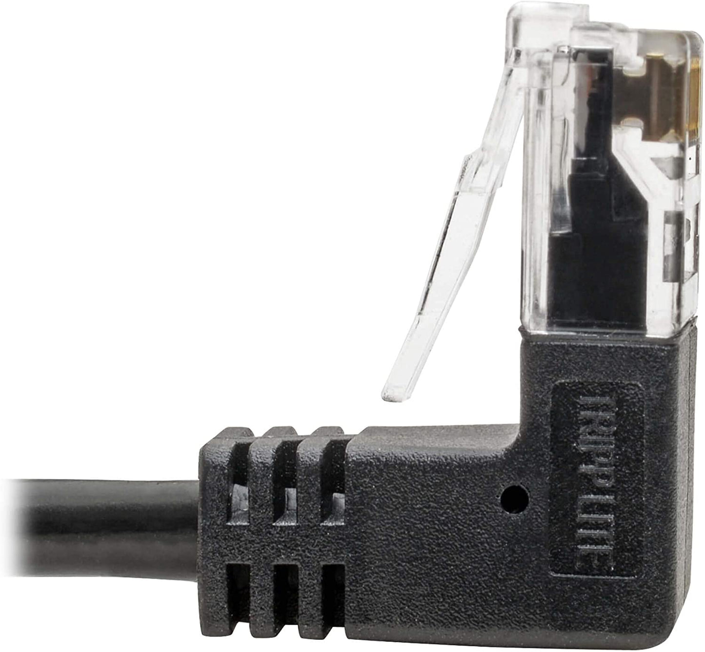 TRIPP LITE Cat6 Gigabit Patch Cable Snagless Right-Angle Utp Slim, 2', Black (N201-SR2-BK)