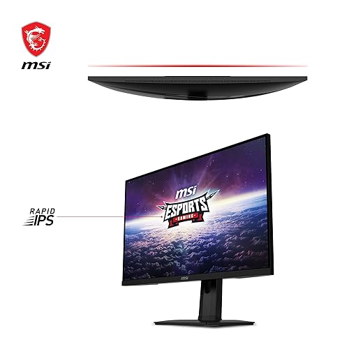 MSI G274QPX, 27 Gaming Monitor, 2560 x 1440 (QHD), Rapid IPS, 1ms, 240Hz, G-Sync Compatible, HDR 400, HDMI, Displayport, Tilt, Swivel, Height Adjustable, Pivot,Black