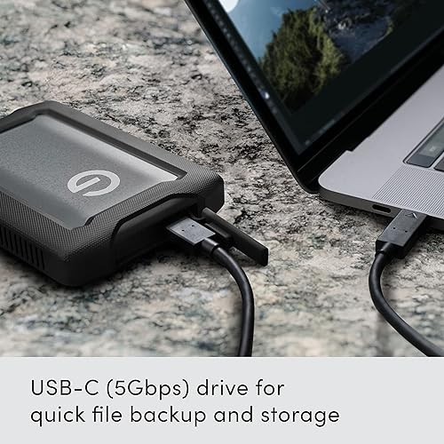 SanDisk Professional 6TB G-Drive ArmorATD, Dust, Drop, Shock and Water Resistant, Portable Rugged External HDD, Up to 130MB/s, USB-C (5Gbps), USB 3.2 Gen 1, Thunderbolt 3