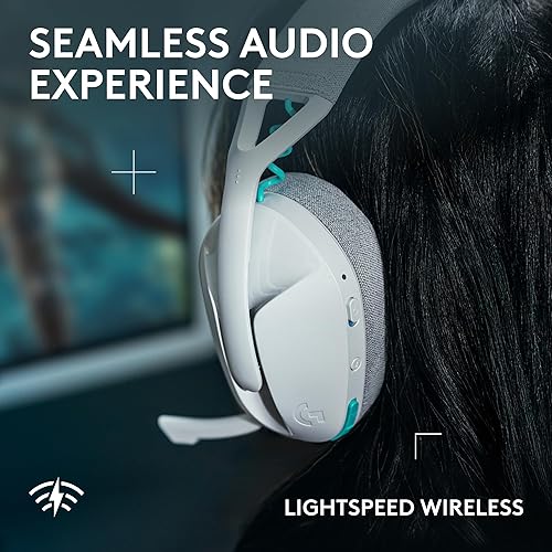 Logitech G321 Lightspeed Wireless Bluetooth Gaming Headset, Dynamic Comfort and fit, 16 kHz Boom mic, 20+ hrs Battery, PC, PS4, PS5, Nintendo Switch, Mobile - White