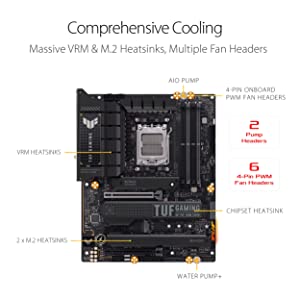 ASUS TUF Gaming X670E-PLUS WiFi 6E Socket AM5 (LGA 1718) Ryzen 7000 ATX Gaming Motherboard(16 Power Stages, PCIe® 5.0, DDR5 Memory, Four M.2 Slots,2.5 Gb LAN,USB 4, Aura RGB Lighting)
