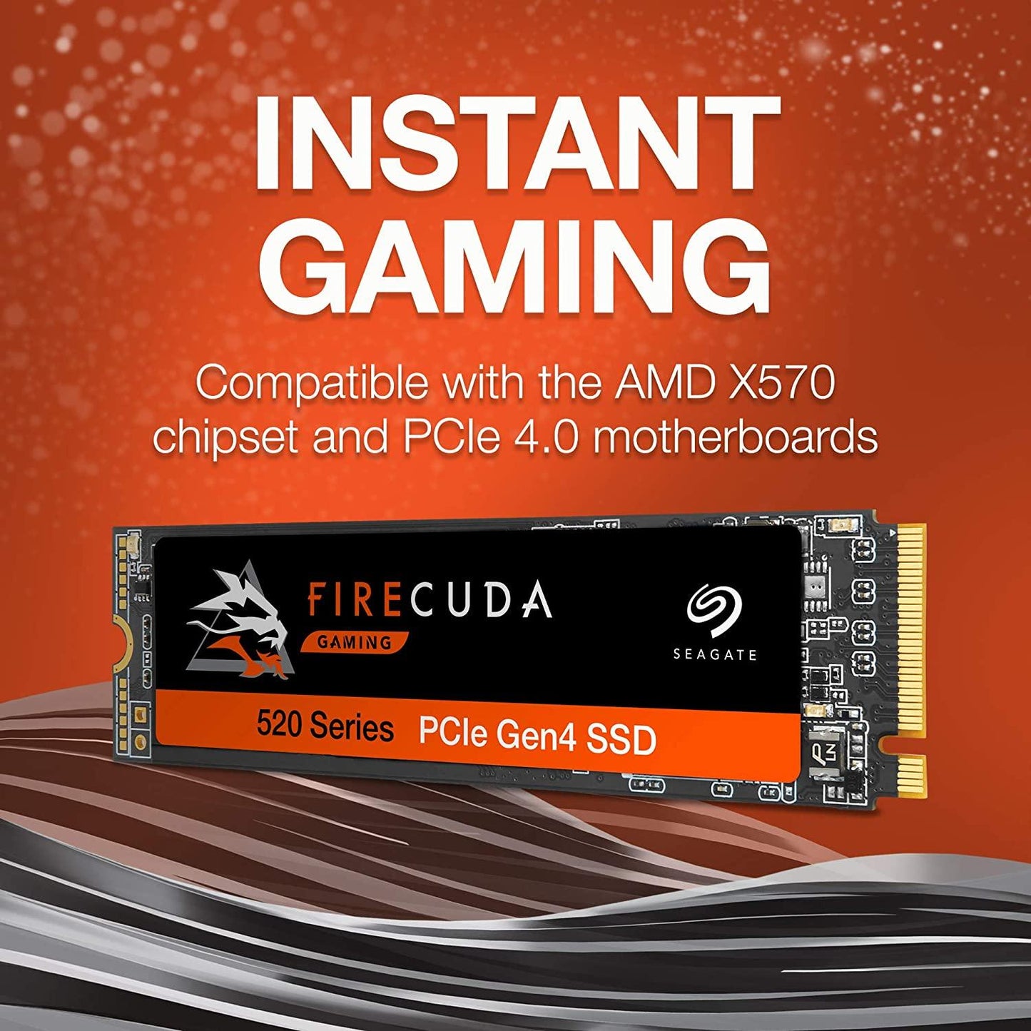 Seagate Firecuda 520 500GB Performance Internal Solid State Drive SSD PCIe Gen4 X4 NVMe 1.3 for Gaming PC Gaming Laptop Desktop (ZP500GM3A002) NVMe SSD - Gen 4 500GB