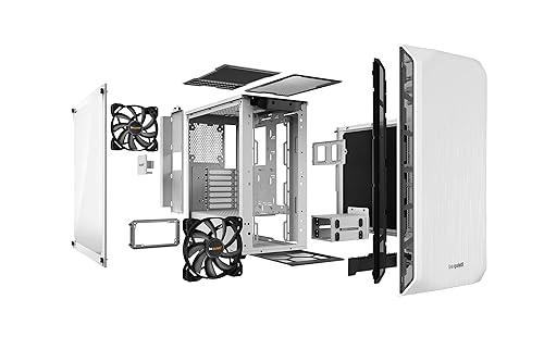 be quiet! BGW35 Pure Base 500 Window White, ATX, midi Tower Computer case, Tempered Glass Window, Two preinstalled Fans White BGW35