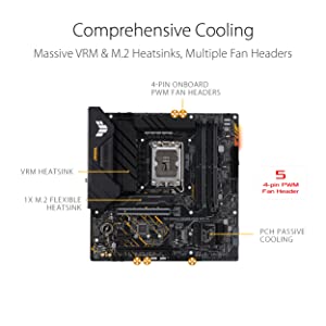 ASUS TUF Gaming B660M-PLUS WiFi D4 LGA 1700(Intel 12th Gen) mATX Gaming Motherboard (PCIe 5.0,DDR4,2xPCIe 4.0 M.2 Slots,WiFi 6,2.5 Gb LAN,Front USB 3.2 Gen 1 Type-C,Two-Way AI Noise Cancelation)