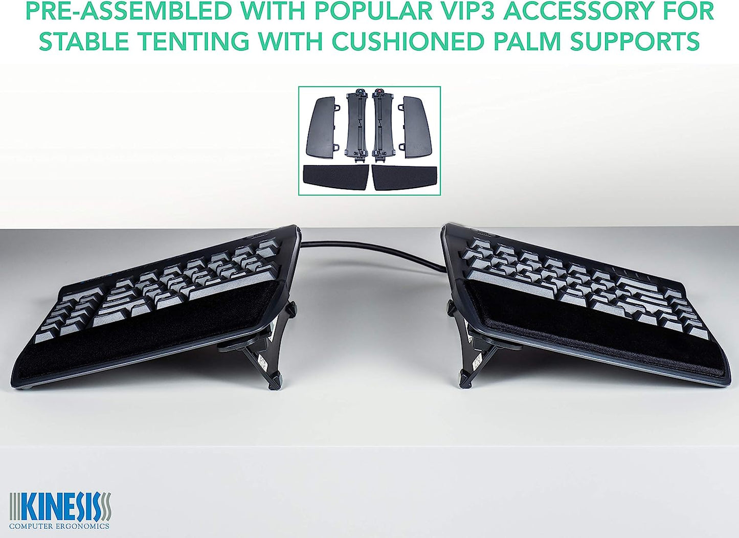 Kinesis Freestyle2 Keyboard for PC, Us English, Black, 9 Inch Separation and VI