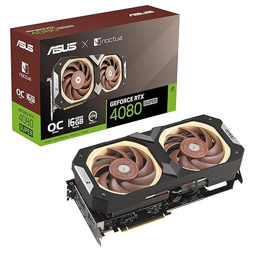 ASUS GeForce RTX™ 4080 Super Noctua OC Edition 16GB GDDR6X Graphics Card (PCIe 4.0, DLSS 3,HDMI 2.1a, DisplayPort 1.4a, Noctua NF-A12x25 PWM Fans, Tailor-Made heatsink, GPU Tweak III, and More)