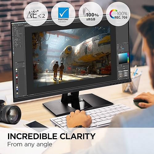 ViewSonic VP2456A 24 Inch 1080p IPS Monitor with Advanced Ergonomics, ColorPro 100% sRGB Rec 709, Pantone Validated, 14-bit 3D LUT, 120Hz, USB, HDMI, DisplayPort, 90W USB C for Home and Office