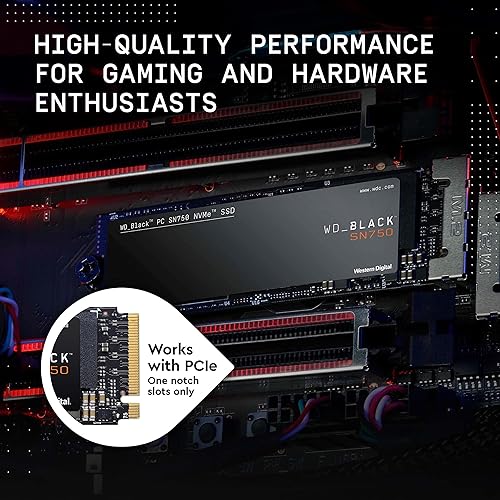 Western Digital WD Black NVME SN750 500 GB M.2 2280-S3-M PCIe Gen3 Internal Solid State Drive (WDS500G3X0C)