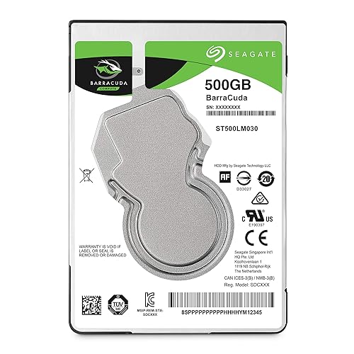 Seagate 500GB Barracuda 5400 RPM 128MB Cache SATA 6.0Gb/s 2.5' Laptop Internal Hard Drive ST500LM030