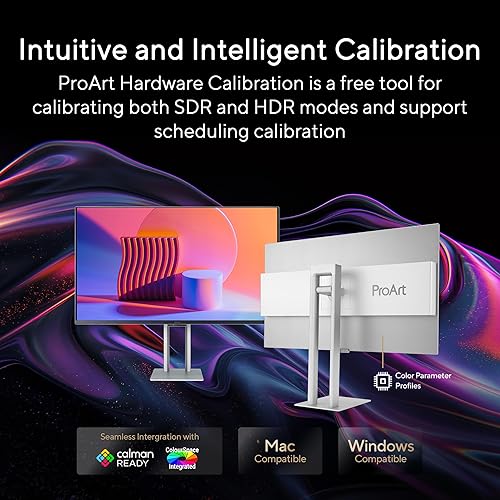 ASUS ProArt Display 32” 4K HDR QD-OLED Professional Monitor (PA32UCDM) - UHD, Ultra-Slim, 240Hz, 0.1ms, Auto Calibration, Dolby Vision, 99% DCI-P3, ?E<1, Thunderbolt 4, Calman Ready, 3 yr Warranty