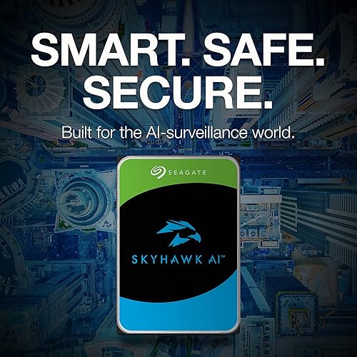 Seagate Skyhawk AI 16TB Video Internal Hard Drive HDD – 3.5 Inch SATA 6Gb/s 512MB Cache for DVR NVR Security Camera System with Drive Health Management and in-House Rescue Services (ST16000VE004)