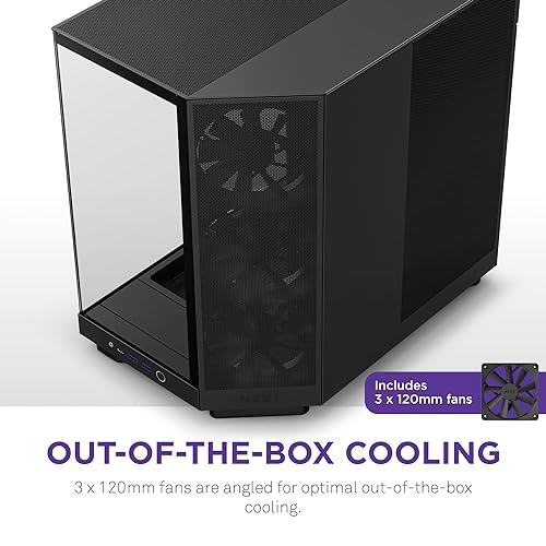 NZXT H6 Flow (2023) Compact Dual-Chamber ATX Case - CC-H61FB-R1 - All Black