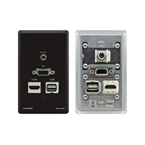 Kramer electronics Kramer WXA-HU/US Passive Pass-Through Wall Plate, Black