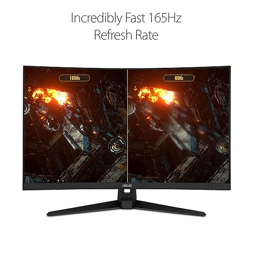 ASUS TUF Gaming VG328H1B 32” Curved Monitor, 1080P Full HD, 165Hz (Supports 144Hz), Extreme Low Motion Blur, Adaptive-sync, FreeSync Premium, 1ms, Eye Care, HDMI D-Sub 32 Curved FHD 1ms 165Hz FreeSync Premium