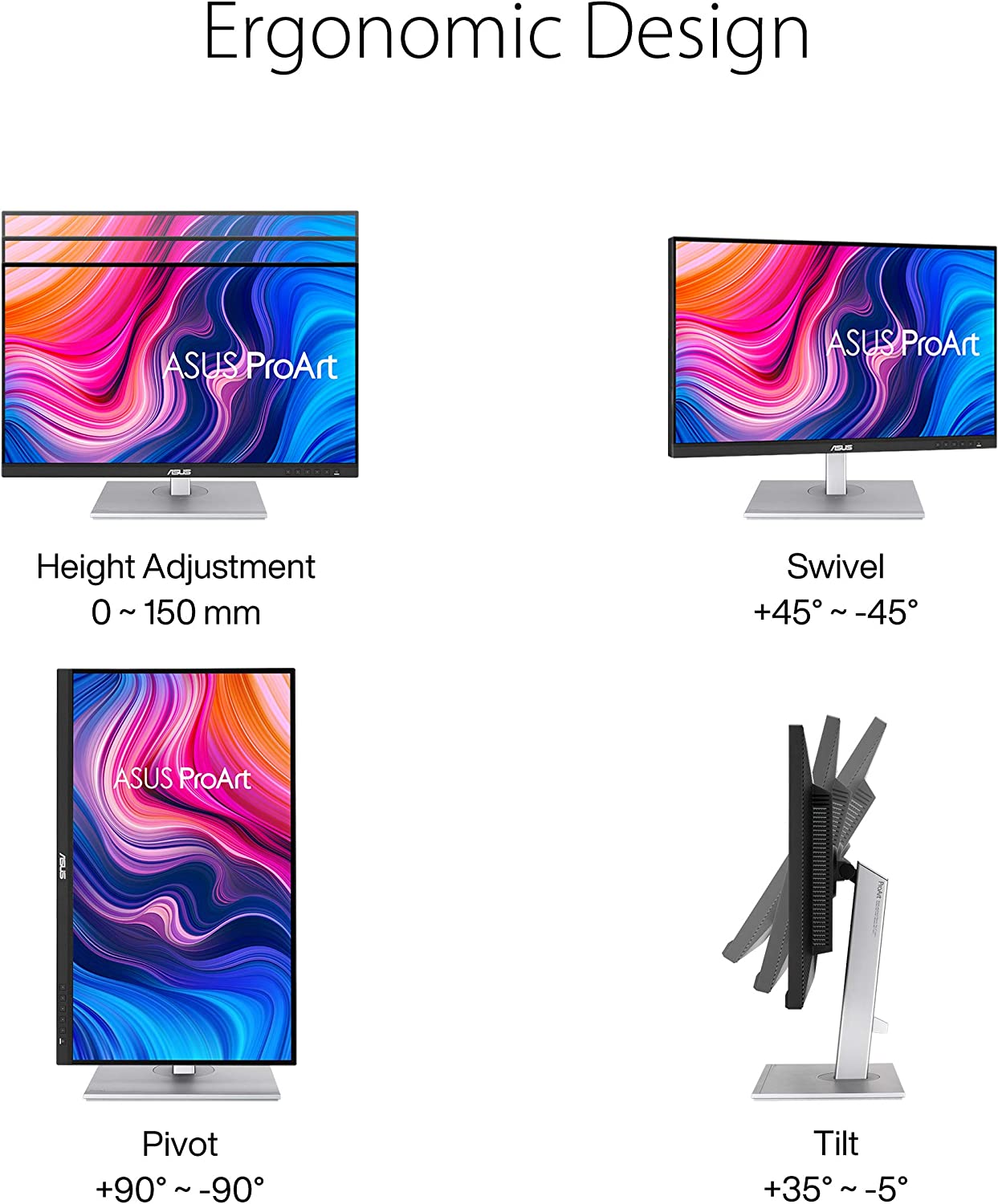ASUS ProArt Display PA279CV 27” 4K HDR UHD (3840 x 2160) Monitor, IPS, 100% sRGB/Rec. 709, ?E < 2, USB-C DisplayPort HDMI USB hub, Calman Verified, Eye Care, Tilt Pivot Swivel Height Adjustable 27" IPS 4K HDR USB-C HDMI USB hub