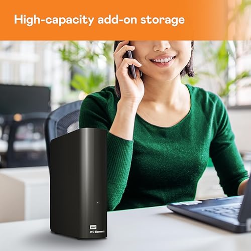 Western Digital 20TB Elements Desktop External Hard Drive, USB 3.0 External Hard Drive for Plug-and-Play Storage - WDBWLG0200HBK-NESN, Black 20TB Desktop