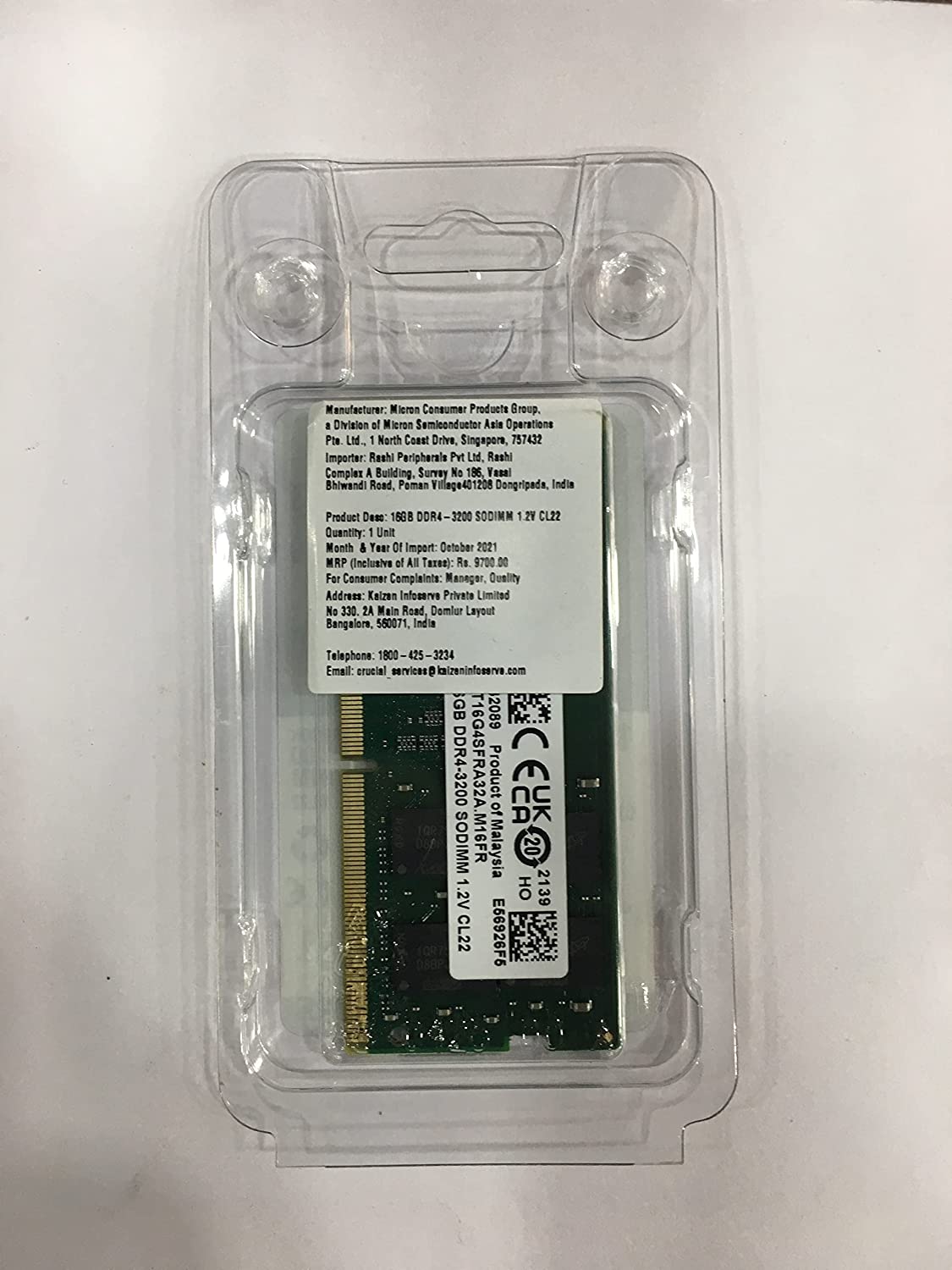 Crucial RAM 16GB DDR4 3200MHz CL22 (or 2933MHz or 2666MHz) Laptop Memory CT16G4SFRA32A 16GB 3200 MT/s Memory