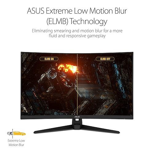 ASUS TUF Gaming VG328H1B 32” Curved Monitor, 1080P Full HD, 165Hz (Supports 144Hz), Extreme Low Motion Blur, Adaptive-sync, FreeSync Premium, 1ms, Eye Care, HDMI D-Sub 32 Curved FHD 1ms 165Hz FreeSync Premium
