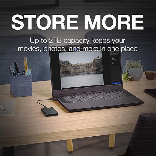 Seagate One Touch External Solid State Drive, 1 TB, USB 3.0, Black