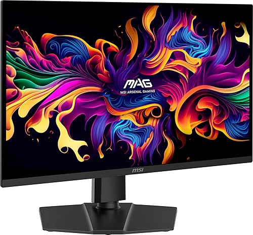MSI MAG 273QP QD-OLED X24 27-inch 2560 x 1440 (QHD) Gaming Monitor, 240Hz, Adaptive-Synch, HDMI, DisplayPort, VESA Mountable, Tilt, Height Adjustable, Speaker, 0.03ms, Black