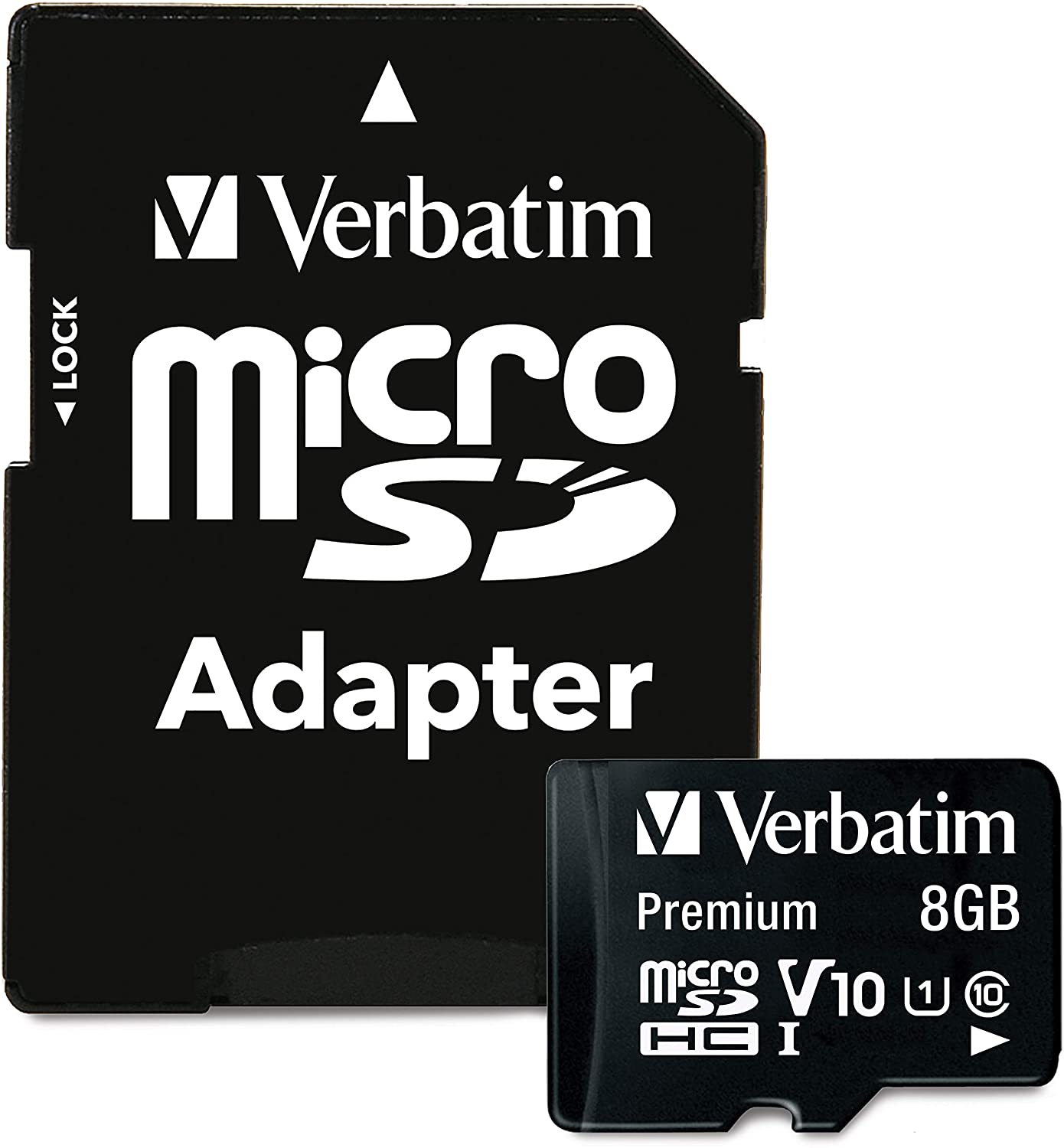 Verbatim 8GB Premium microSDHC Memory Card with Adapter, UHS-I Class 10 - 44081
