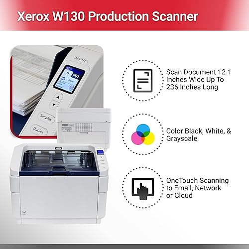 Xerox XW130-A ADF Scanner - 600 dpi Optical - TAA Compliant - 24-bit Color - 8-bit Grayscale - 130 ppm (Mono) - 130 ppm (Color) - Duplex Scanning - USB
