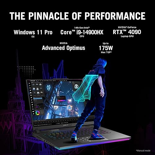 ASUS ROG Strix Scar 16 (2024) Gaming Laptop, 16” Nebula HDR 16:10 WQXGA 240Hz/3ms, 1100 nits, GeForce RTX 4090, Core i9-14900HX, 32GB DDR5, 2TB PCIe SSD, Wi-Fi 6E, Win 11 Pro, G634JYR-XS97