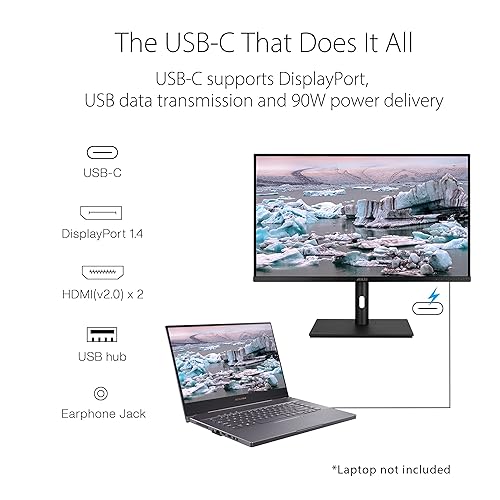 ASUS ProArt Display 32” 1440P Monitor (PA328CGV) - QHD (2560 x 1440), IPS, 165Hz, 95% DCI-P3, 100% sRGB/Rec.709, ?E < 2, Calman Verified, USB-C Power Delivery, DisplayPort, HDMI, USB 3.1 Hub, C-clamp 32 IPS QHD 165Hz C-clamp USB-C