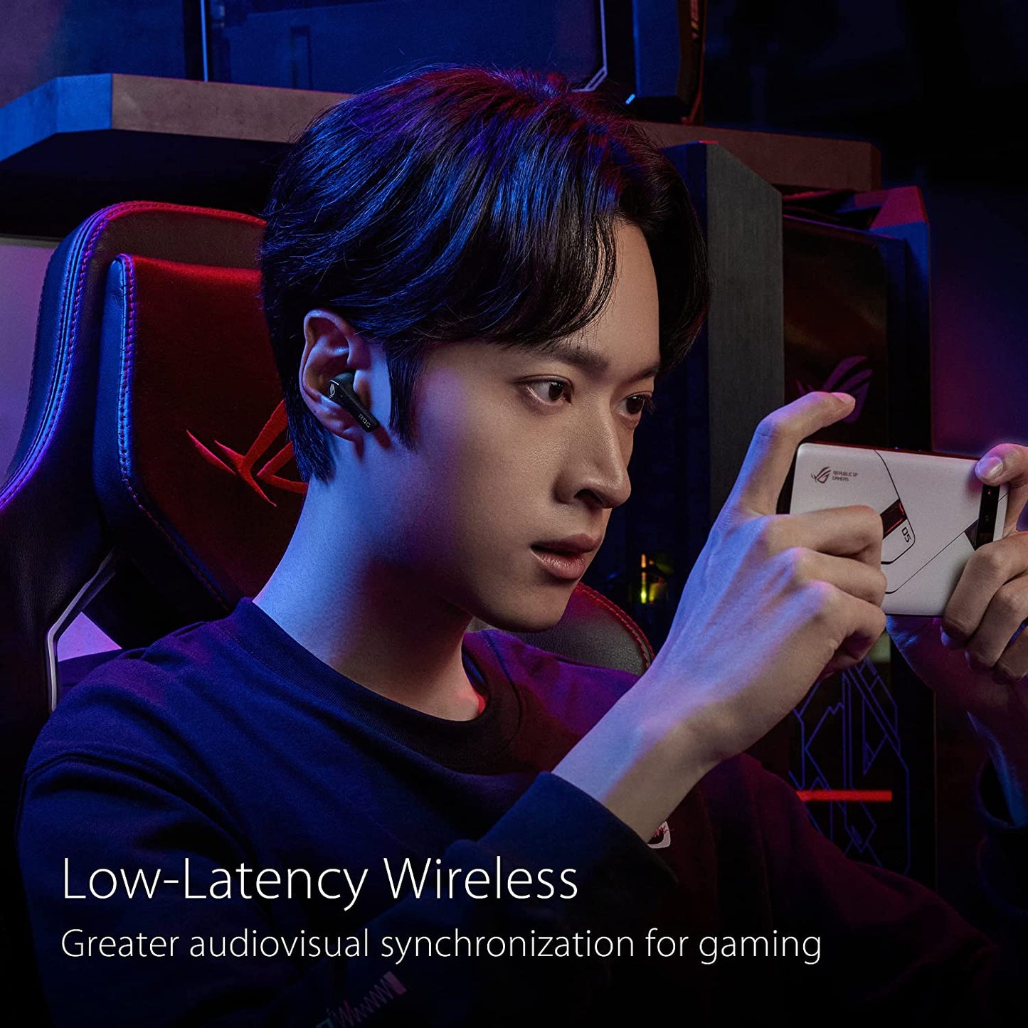 ASUS ROG Cetra True Wireless Gaming Headphones (Low-Latency Bluetooth Earbuds, Active Noise Cancelation, 27-Hour Battery Life, IPX4 Water Resistance, Wireless Charging)- Black