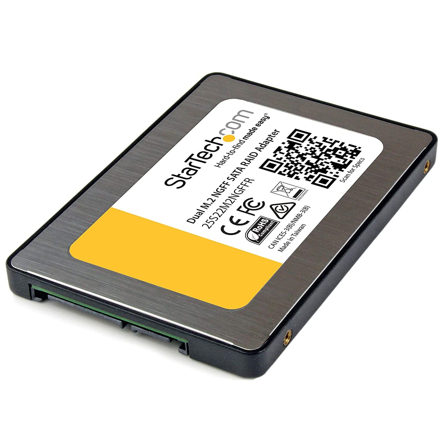 StarTech.com Dual M.2 SATA Adapter with RAID - 2x M.2 SSDs to 2.5in SATA (6Gbps) RAID Adapter Converter with TRIM Support (25S22M2NGFFR) Black/Silver 2x SATA M.2 (RAID) Enclosed