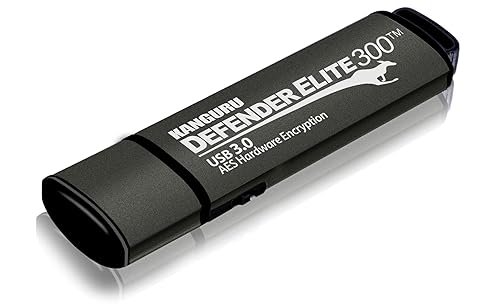 Kanguru Defender Elite300™ FIPS 140-2 Certified, AES XTS 256-Bit Hardware Encrypted USB 3 Secure Flash Drive with Physical Write Protect Switch, 128G - AES XTS 256-Bit Hardware Encrypted FIPS 140-2 Certified, Secure Flash Drive