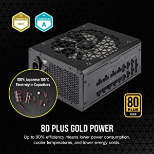 Corsair RM1200x Shift Fully Modular ATX Power Supply - Modular Side Interface - ATX 3.0 & PCIe 5.0 Compliant - Zero RPM Fan Mode - 105°C-Rated Capacitors - 80 Plus Gold Efficiency - Black RMx Shift (ATX 3.0 & PCIe 5.0) 1200W