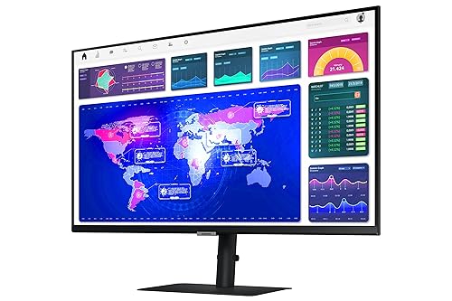 SAMSUNG ViewFinity S60A Series 24-Inch WQHD (2560x1440) Computer Monitor, 75Hz, HDMI, DisplayPort, HDR10 (1 Billion Colors), Height Adjustable Stand, TUV-Certified (LS24A608NANXGO),Black 24-inch 2023 Refresh Display + HDMI Ports