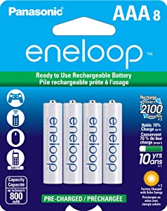 Panasonic K-KJ17MCC82A 4-Position Charger with 2 AAA & 8 AA eneloop Batteries & 2 C & 2 D Spacers Power Pack Power Pack