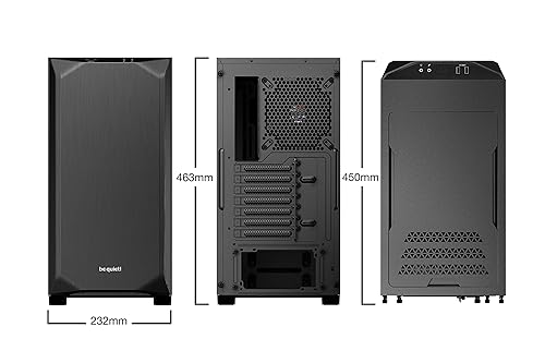 be quiet! Pure Base 500 ATX Midi Tower PC Case | Tempered Glass Window | Two Pre-Installed Low Noise Cooling Fans | Black | BGW34 Black BGW34