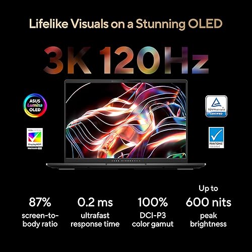 ASUS Vivobook S 14, Next-Level AI PC, 14" 3K OLED Thin and Light Laptop, AMD Ryzen AI 9 365 Processor, 24GB RAM, 1TB SSD, Copilot Key, WiFi 6E, Neutral Black, M5406WA-DH71-CB